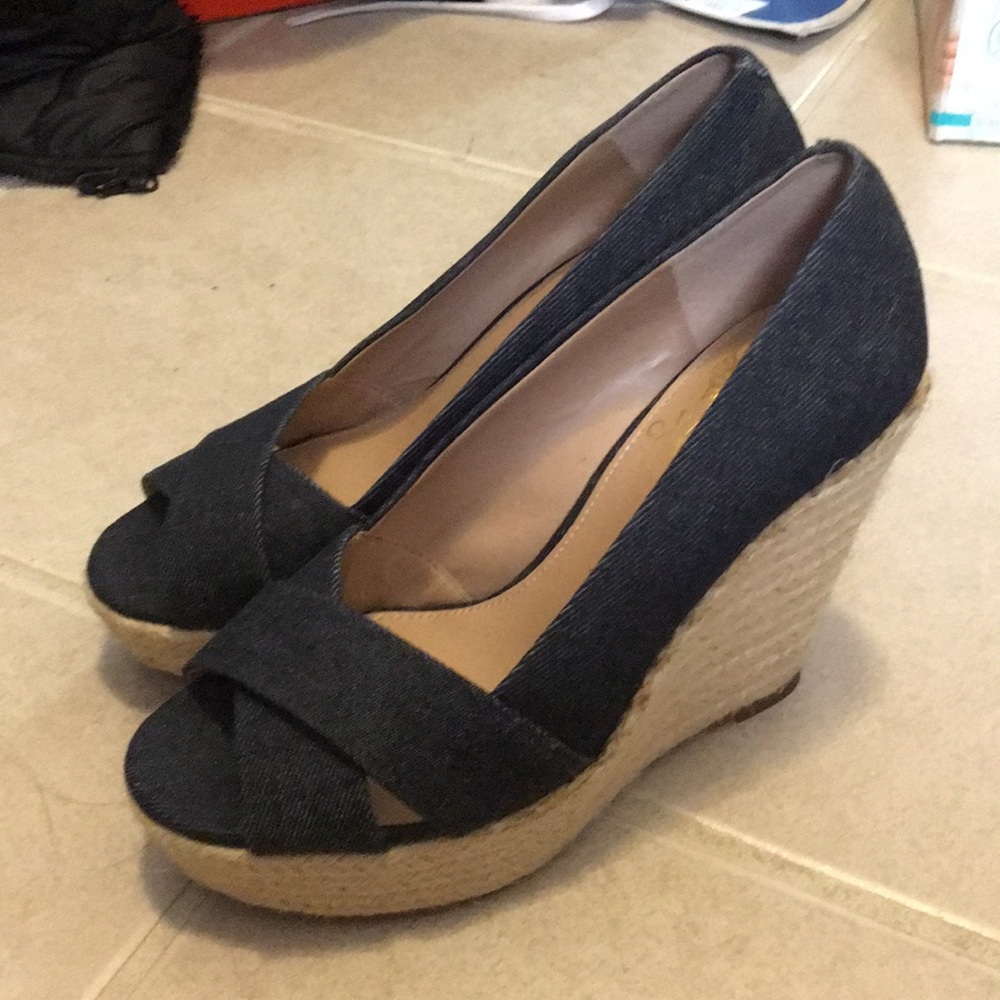 Denim wedges